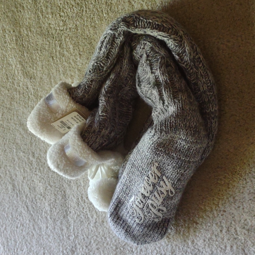 Victoria Secret PINK sweater slippers.